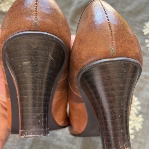 Madden Girl Danceer Pump Heels‎ Faux Leather Brown Patchwork Women’s Size 8.5 - Picture 6 of 9